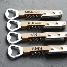 4 шт Персонализированные Выгравированные штопор Свадебные сувениры Groomsman подарки на заказ подарок компании