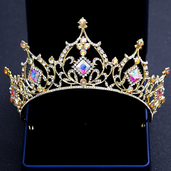 Элегантные Красочные Кристальные тиары и короны серебряное золото свадебные диадемы для королевы принцесса жемчуг свадебные женские аксессуары для волос - Окраска металла: HG307