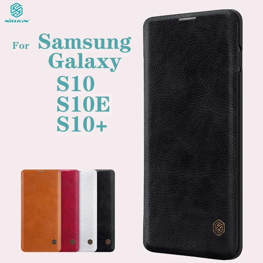 

For Samsung Galaxy S10 S10e S10+ Plus Flip Case Nillkin QIN leather Card Pocket wallet protection flip cover For Samsung S10Plus