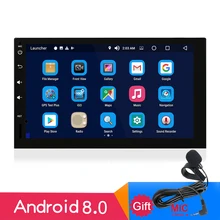Android 8.0 Car Stereo Octa Core 4GB RAM 32GB ROM AV Out GPS Navigation 2 Din 7 Inch Auto Radio 1080P Touch Screen FM AM RDS Cam