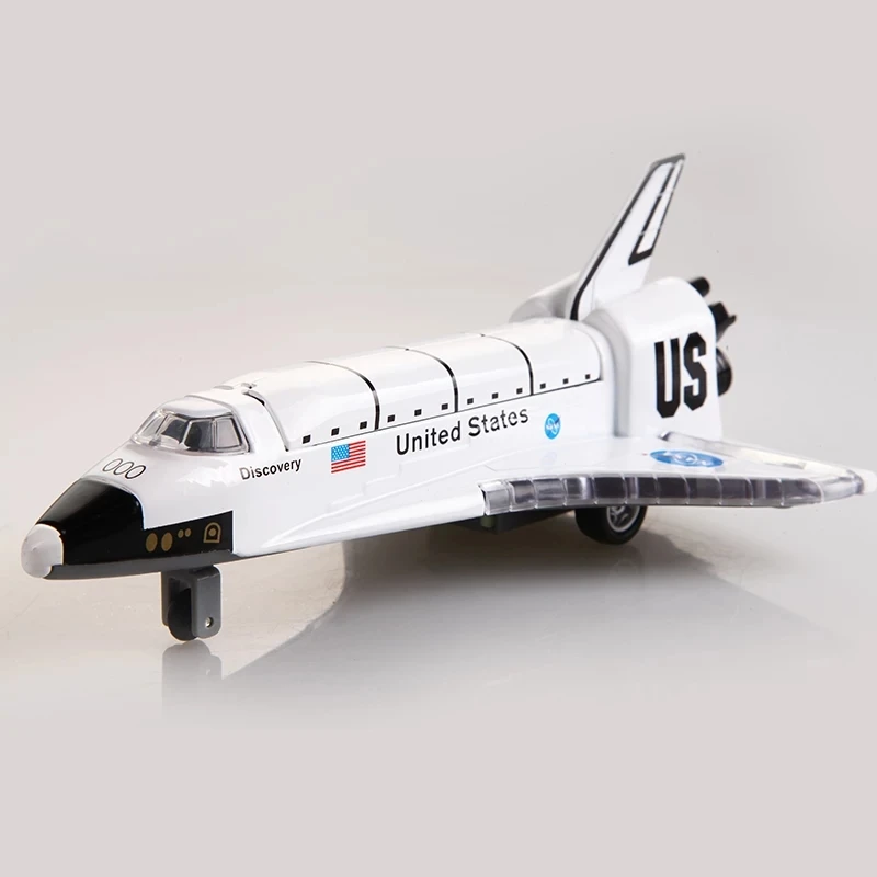 Beste Legering Space Shuttle Gegoten Ruimte Craft Ruimte Vliegtuig, ruimteschip Model 19 Cm Lengte W Licht En Muziek