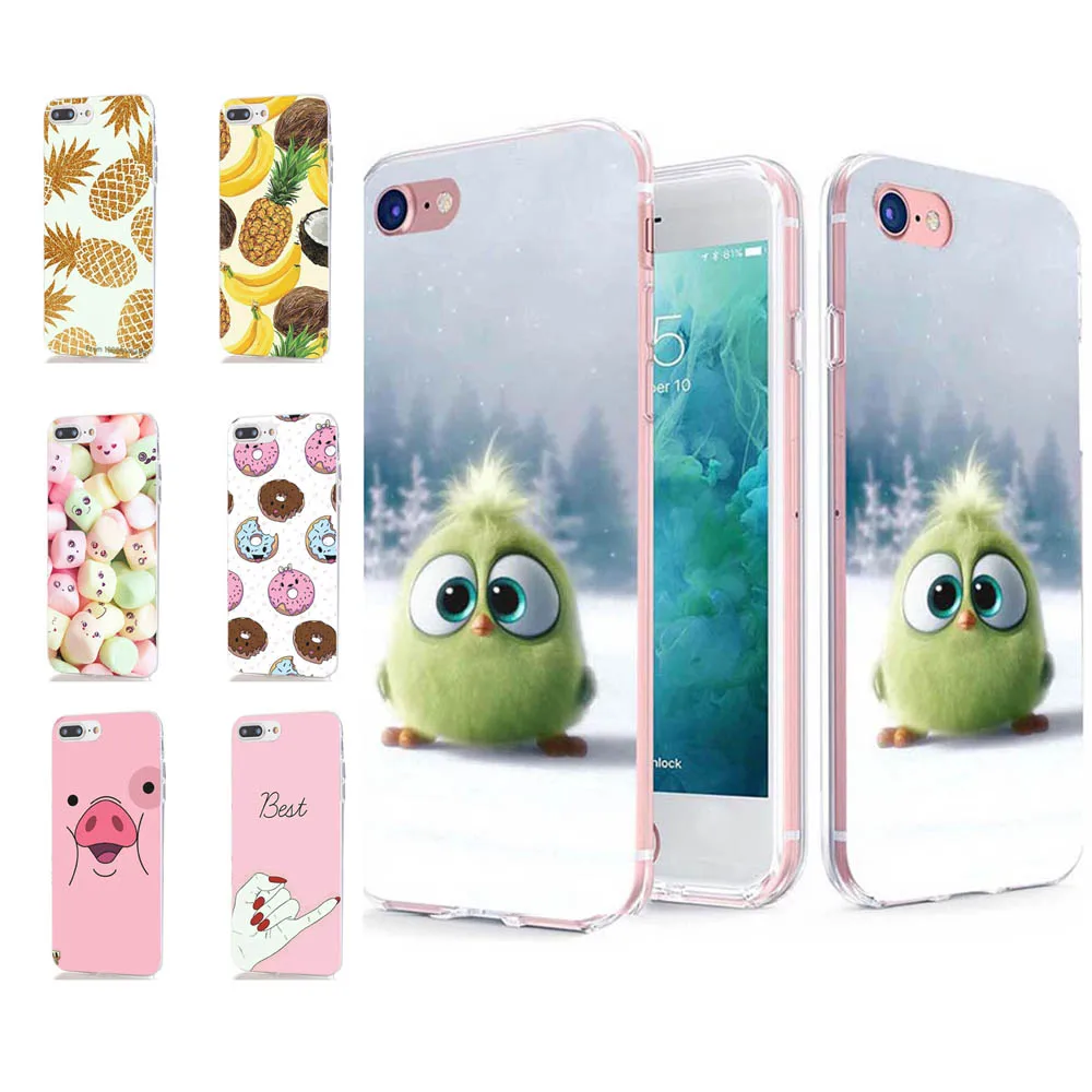 MLCRIYG Soft Phone Case For iPhone 6 6S Plus 7 7Plus 8 8Plus X TPU Colorful Flower Flora Pig Painted Fundas C007 |