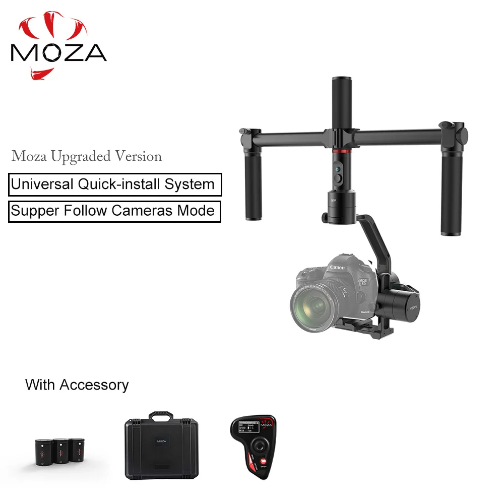 

Upgraded Gimbal Moza Air 3 Axis Gimbal Stabilizer with Dual Handheld Grip Rotation 360 Degree Unlimited for Canon Nikon Camera