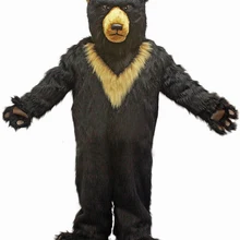 EMS! Бурли черный маскот Медведь Костюм SW497