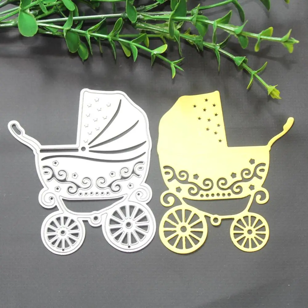 

Baby Carriage Metal Cutting Dies For Scrapbooking Stencils DIY Album Cards Decoration Embossing Folder Die Cuts Template