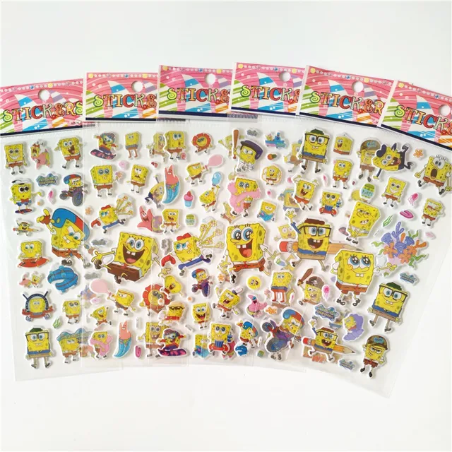 6 sheets 3d spongebob