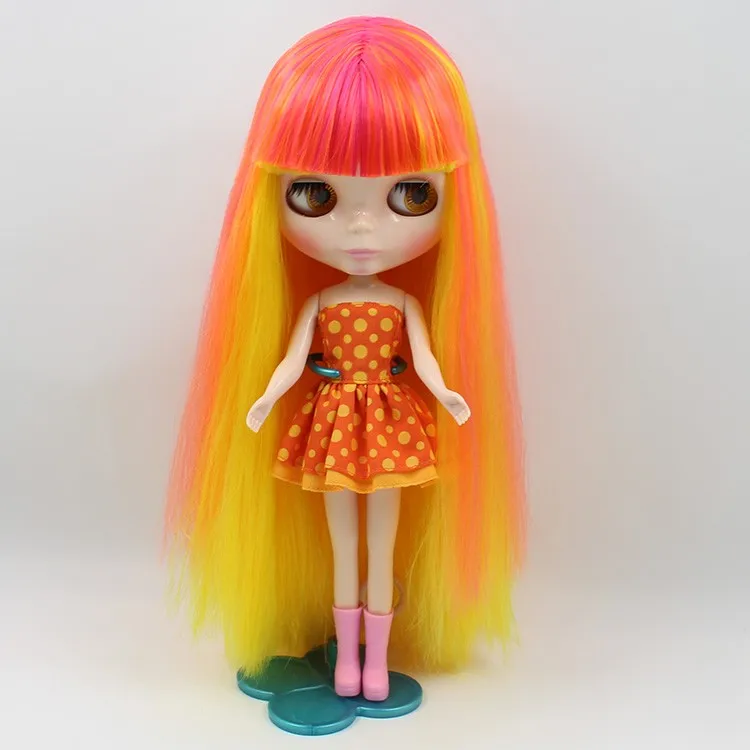 Blyth 1/6 Nude Doll Long Straight Hair Mixed Color Hair Normal Body Suitable For DIY NO.3208303822061290 Free Shipping