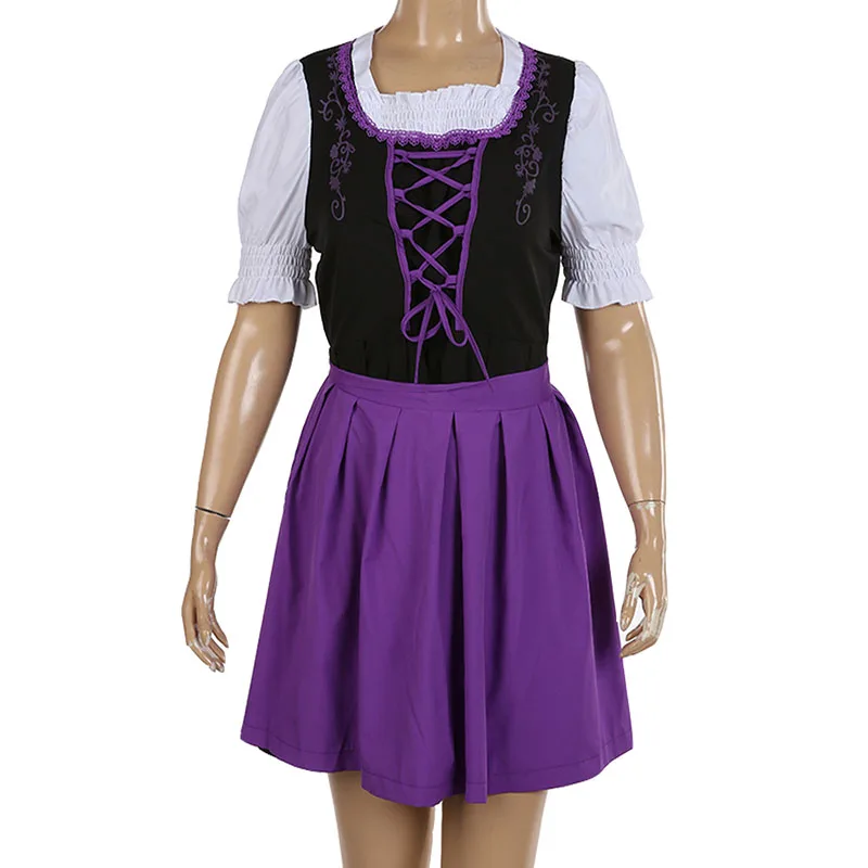 Женская Бавария Октоберфест трахтен костюм горничной Передняя шнуровка фартук платье юбка Dirndl Fraulein Cos наряд для женщин 4XL 5XL