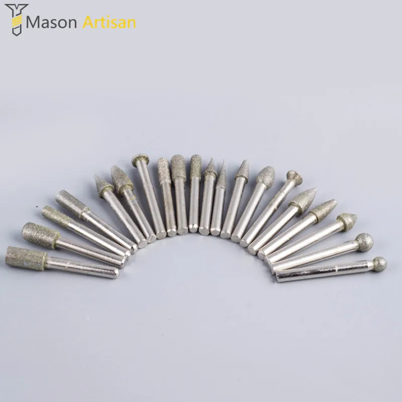 20Pcs Diamond Grinding Head 6*60mmEngraving Bits Stone Concrete Ceramic