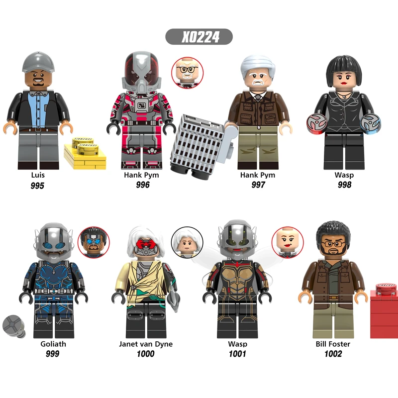 

Single Marvel Ant-Man and Wasp Antman Hank Pym Luis Goliath Janet Van Dyne Zuri Baron figure building blocks toy for children