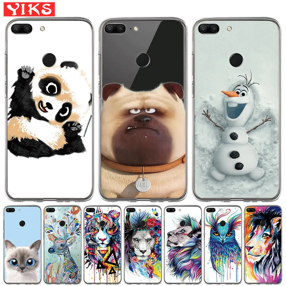 

Lovely Snowman Panda Cases For Huawei Honor 10 9 8 Lite 8X 7 7A 7X 7C 6A 6X Soft TPU Cute Animals Cover Fundas Capinhas Etui