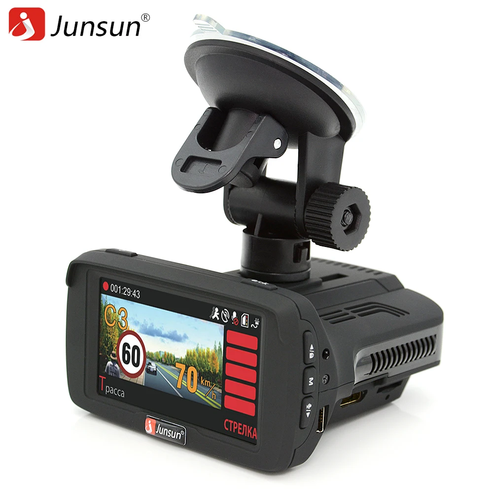 Junsun L2 Ambarella A7 Видеорегистраторы для автомобилей Камера с SpeedCam GPS русский Анти