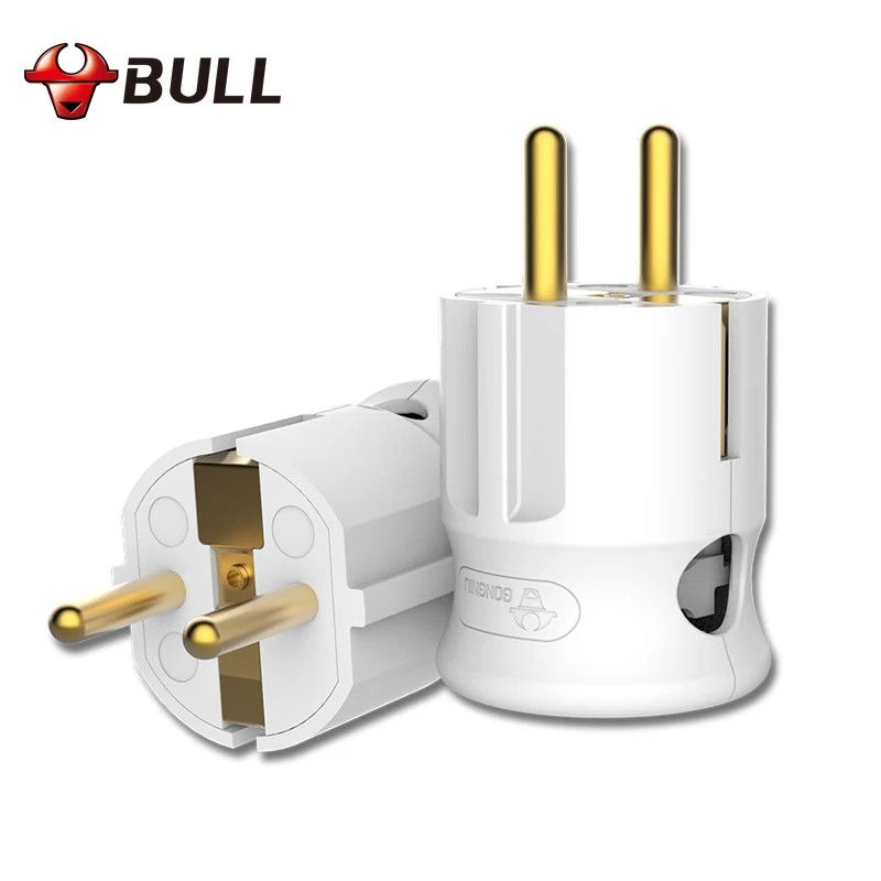 

10 X BULL EU plug 16A 250V EU Plug Socket Eu Adapter Electrical Plug AC Power Connector Cable Cord Female Male Converter Adaptor