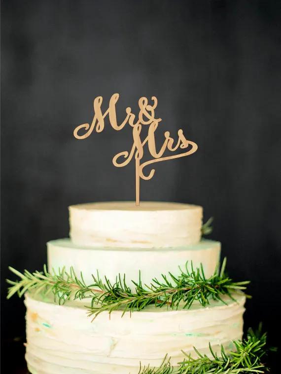 

Wedding Cake Topper Mr Mrs Wood Custom Wedding Cake Topper