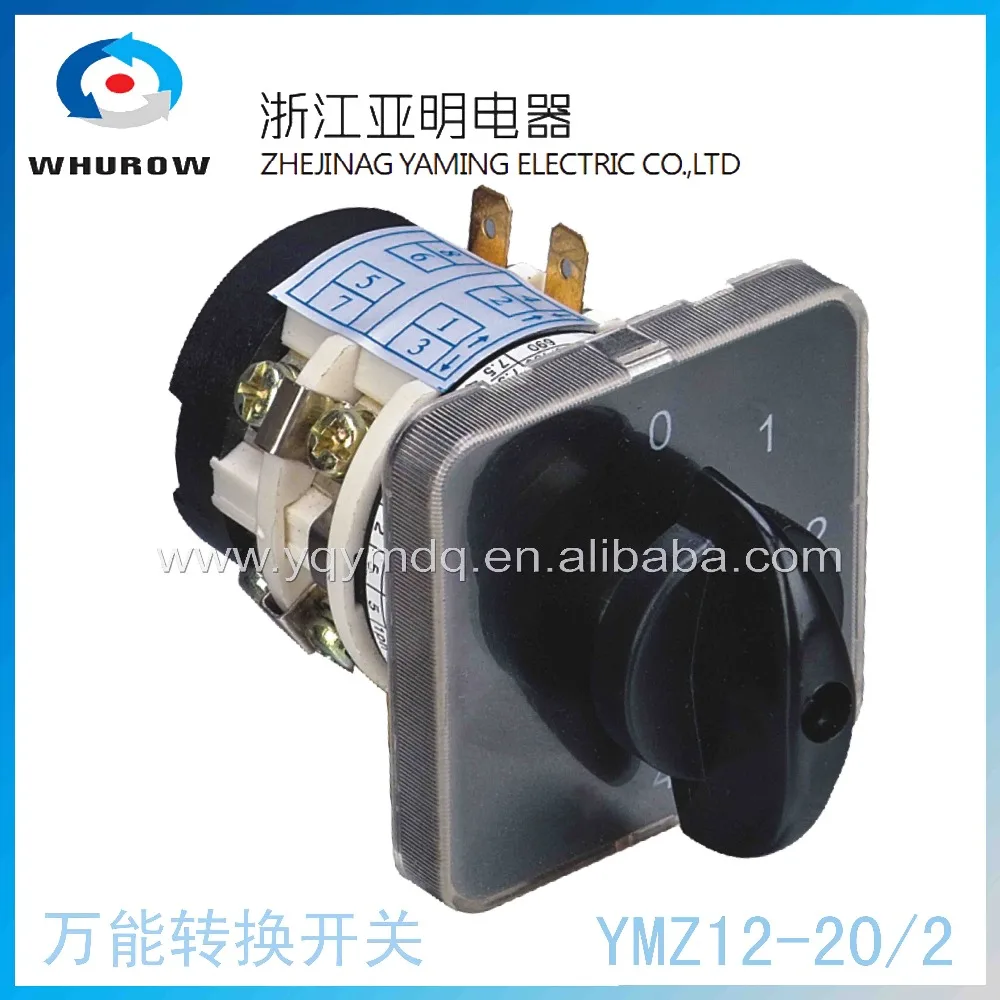 

Rotary switch knob 5 position 0-4 YMZ12-20/2 universal manual electrical changeover cam switch 20A 690V 2 section high quality