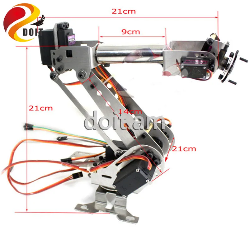 

DOIT Steel Structure 6 DoF Robotic Claw Arm Manipulator Robot Torque Servo Control Part for DIY Development Industrial