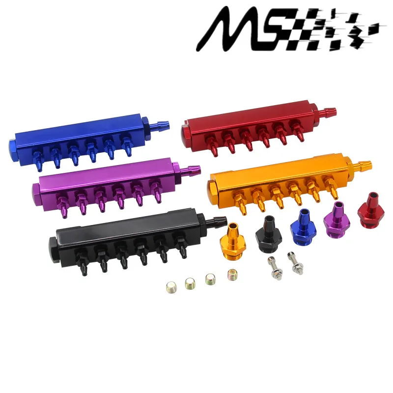 

Aluminum Turbo Wastegate Bosst Vacuum Intake Manifold 6 Port 1/8 NPT