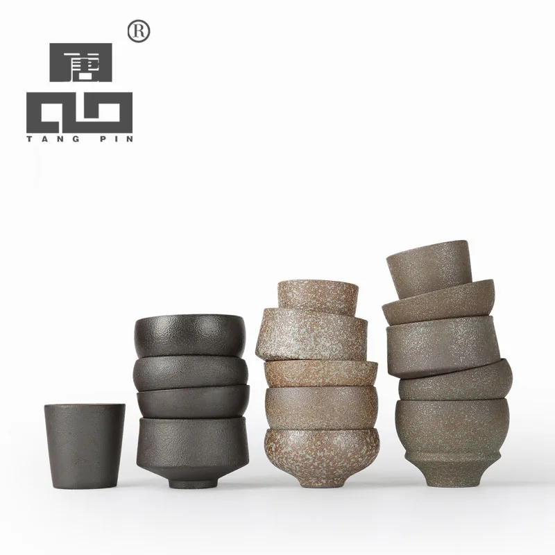 

TANGPIN 2017 new arrival japanese black crockery ceramic tea cup for puer teacup porcelain chinese kung fu tea set