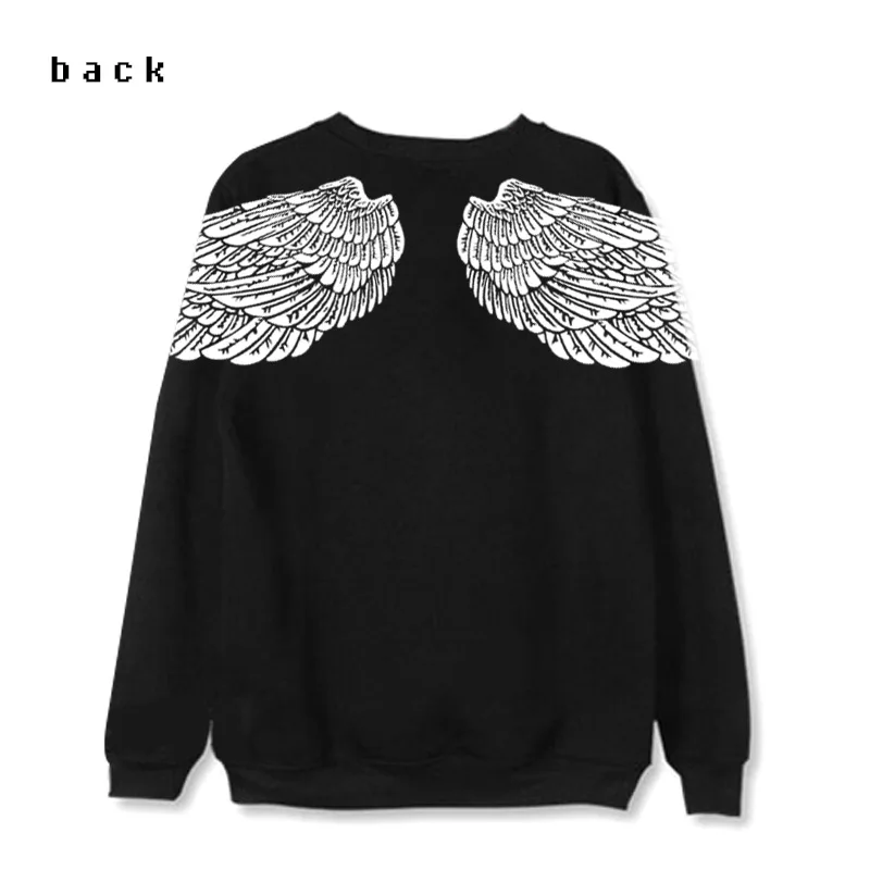 

Kpop Blackpink autumn new warm fashion Angel wings Black hoodies Women/Men Korean exo Casual sweatshirts female Harajuku clothes
