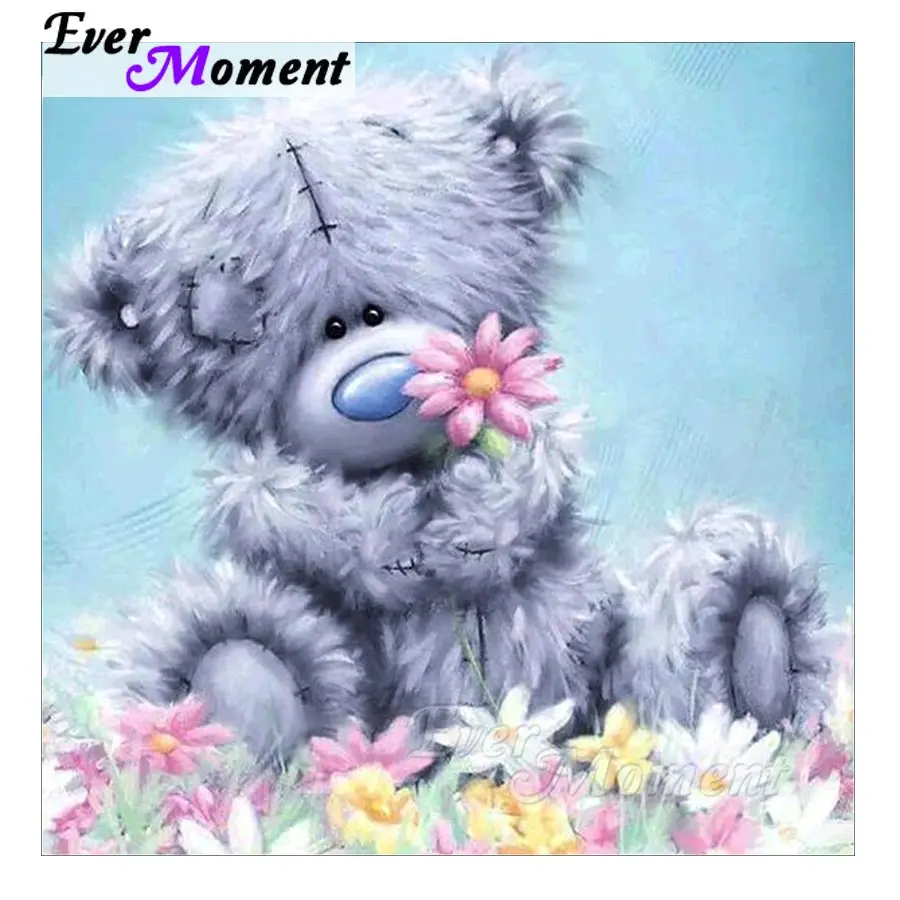 

Ever Moment Diamond Painting Bear Doll Full Square Resin Picture Mosaic Diamond Embroidery 5D DIY Needlework Handmade S2F527