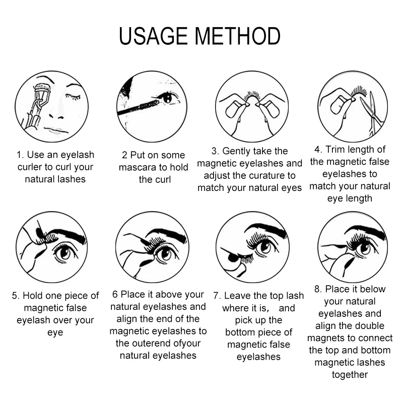 Магнитный ресниц Накладные ресницы 2 магниты поддельные норки Lashes естественно