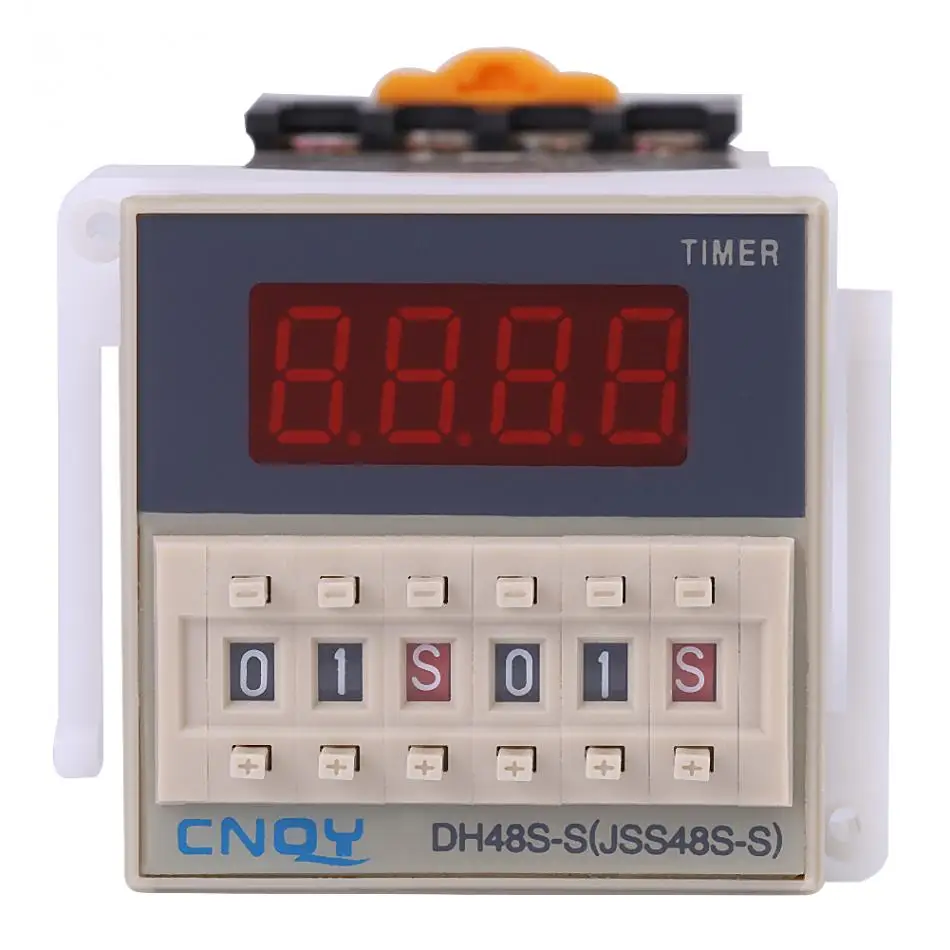 

110V AC DH48S-S 0.1s~99h Cycle Control Digital Display Time Relay with Base Accessories