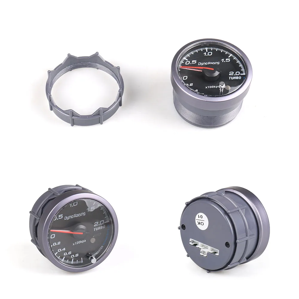 Dynoracing 60 мм черный лицо Калибр turbo boost Янтарный/белой подсветкой 0 200 КПА с пиком