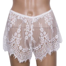 Новое поступление, женские сексуальные кружевные шорты, пляжный с завышенной талией, короткие однотонные белые трусы для сна, Лидер продаж
