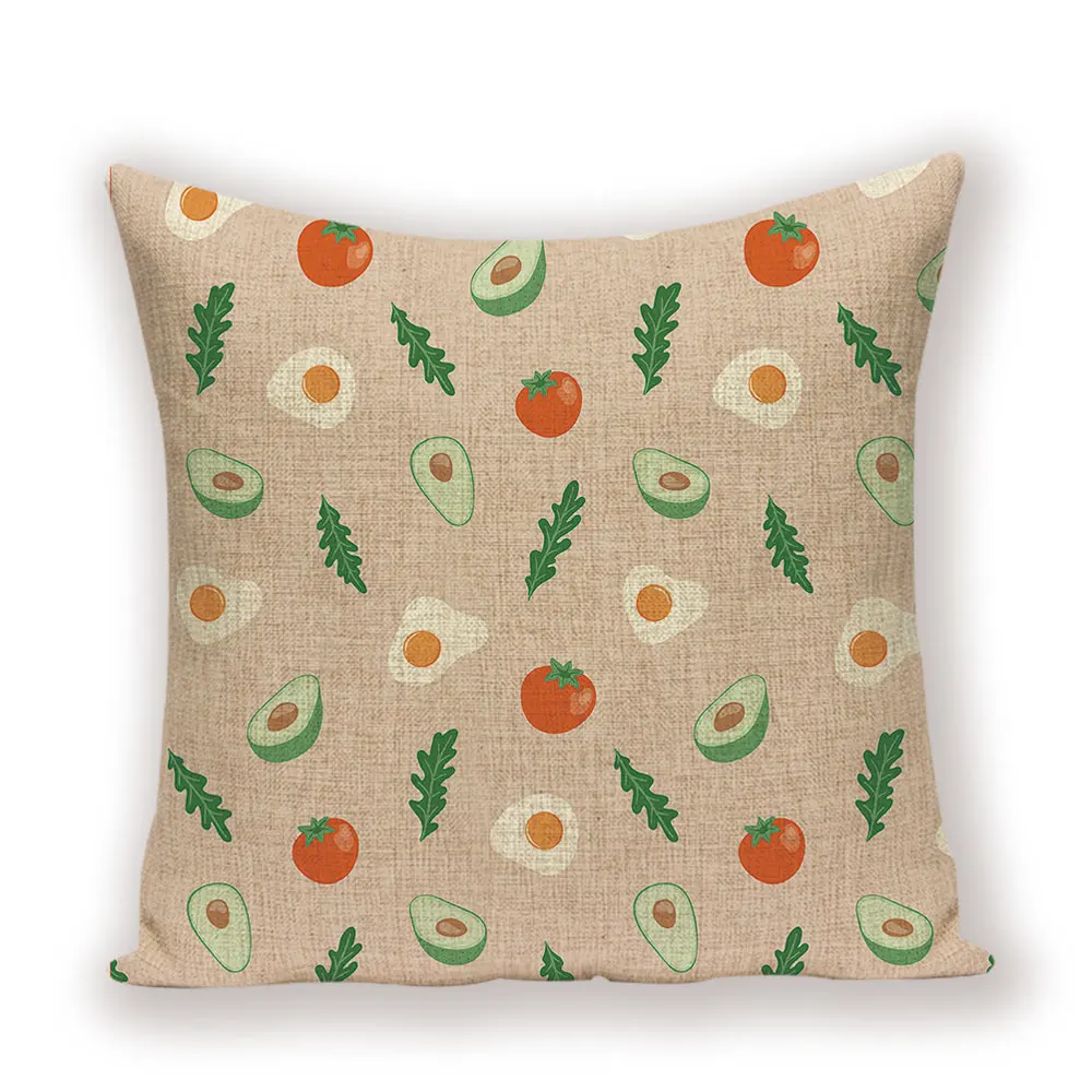 Милый мини-чехол для подушки с рисунком фруктов авокадо, фруктовая Подушка с грушевым деревом, льняная декоративная наволочка для гостиной