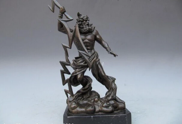 

USPS to USA S0824 12 Western Pure Copper Bronze Marble Greece Myth Hephaestus God Of Forge Statue B0401