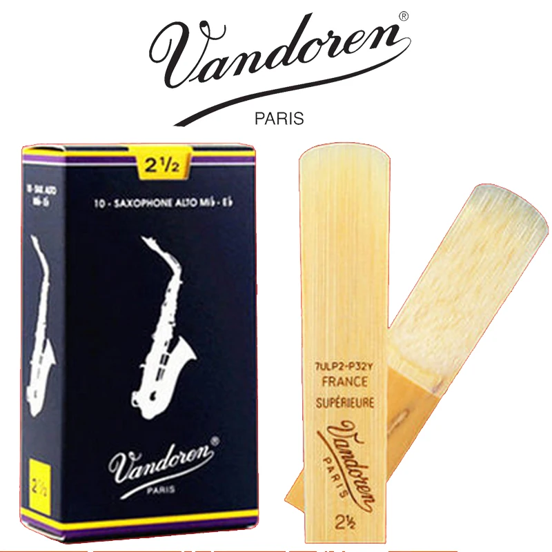 

Free Shipping New Original Vandoren Alto Sax Reeds Traditional Alto Saxophone Reeds 1 Box Strengths Available #2 #2.5 #3 #3.5