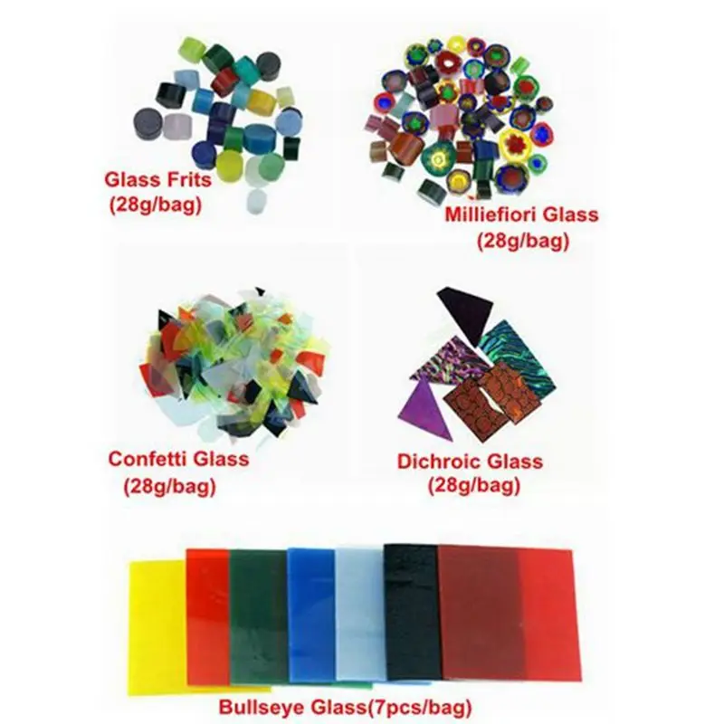 Microwave Kiln Fusing COE 90 & 98 Glass 10 bags/Lot For DIY Glass Jewelry