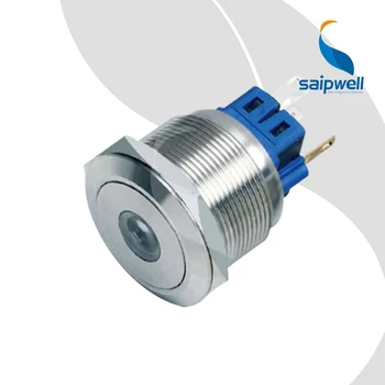 

Waterproof Mini Push Button Switch /25mm Resetable Type Flat Head Shape Dot Illuminated LED Metal-Enclosed Switchgear (SP25-A2)