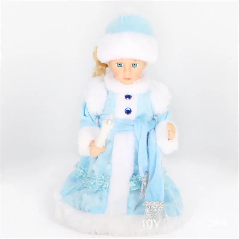 Russian Version Snow Maiden Santa Claus Doll Talking Toys Electric Musical Christmas Doll Decorations Christmas Gifts for Kids
