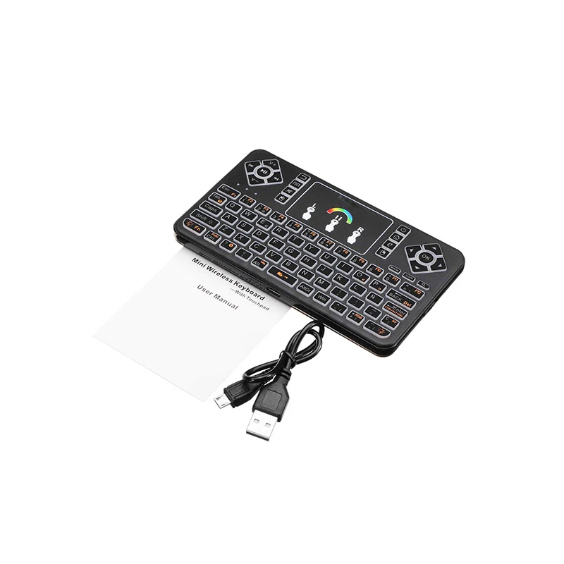 TZ Q9 2 4 ГГц Bluetooth V3.0 Беспроводная клавиатура с RGB подсветкой сенсорная панель для