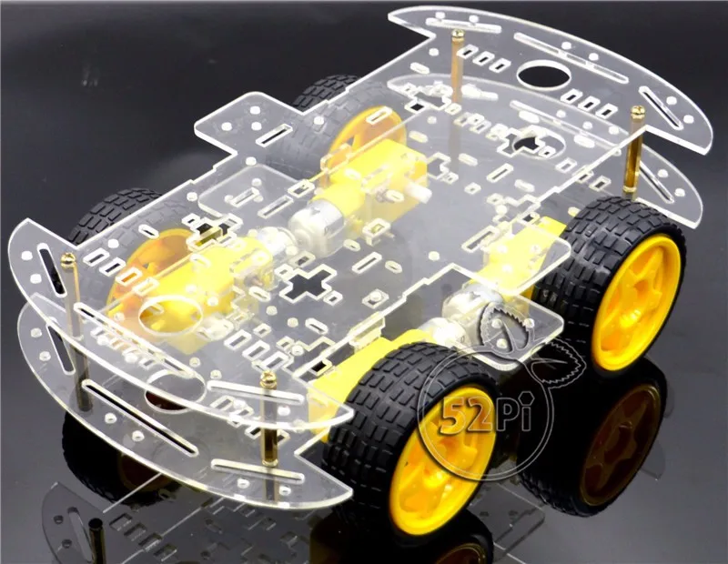 4 колесиках Робот салона автомобиля шасси комплект Скорость кодер DC 3 v 5 V 6 V для Arduino