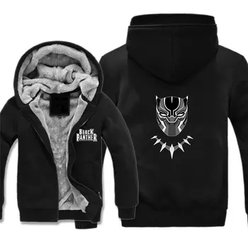 

super hero Black Panther Jackets men Fleece Brand Clothing Tracksuits Hoodies cosplay Print Streetwear Thicken Coat