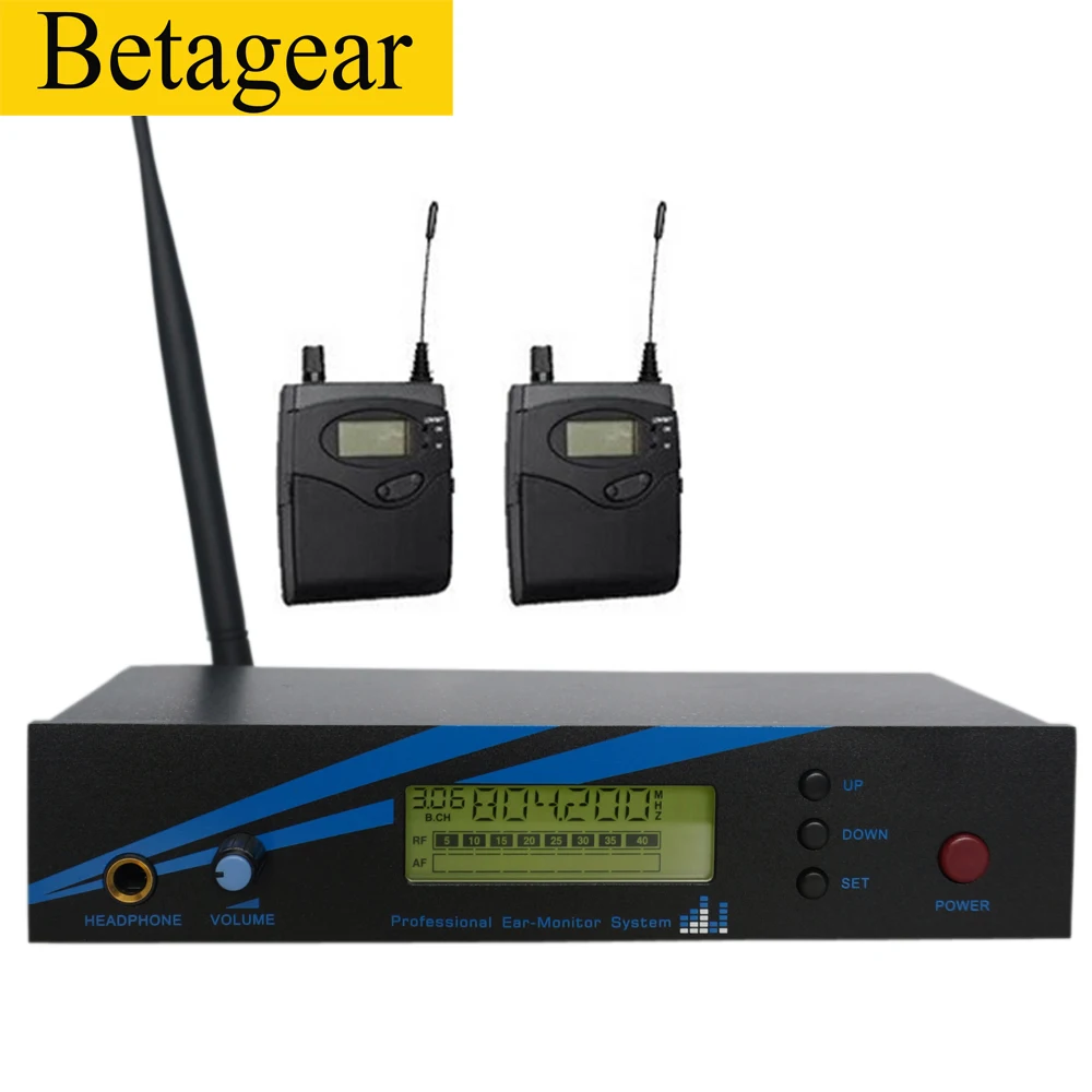 

Betagear mono in ear monitor wireless system BK500 single channel 798-830MHz 2 receiver professional performance audio stage