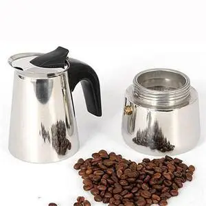  2 Cups Coffee Maker Pot Percolator Stove Top Coffee Maker Moka Espresso Latte Stainless Steel Pot 