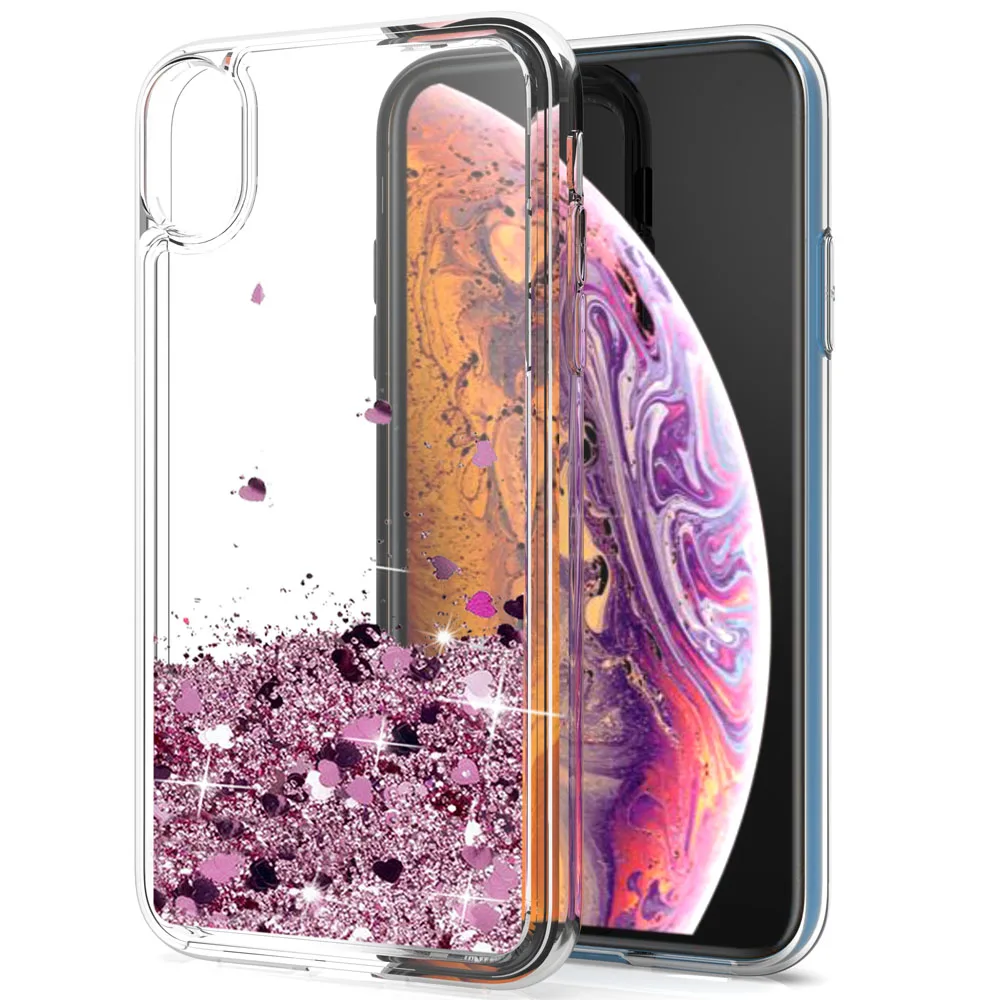 Для iPhone XR 6 1 дюйма динамический зыбучий песок прозрачный чехол блестящая Звезда