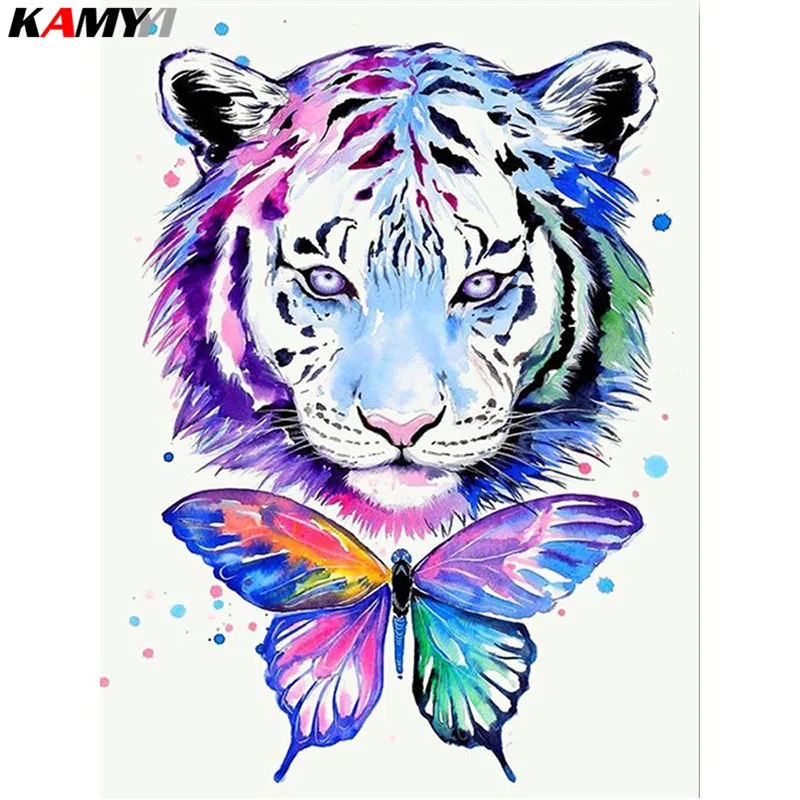 

Full Square/Round Drill 5D DIY Diamond Painting Tiger Diamond Embroidery Animals Cross Stitch Butterfly Decoration Home XY1