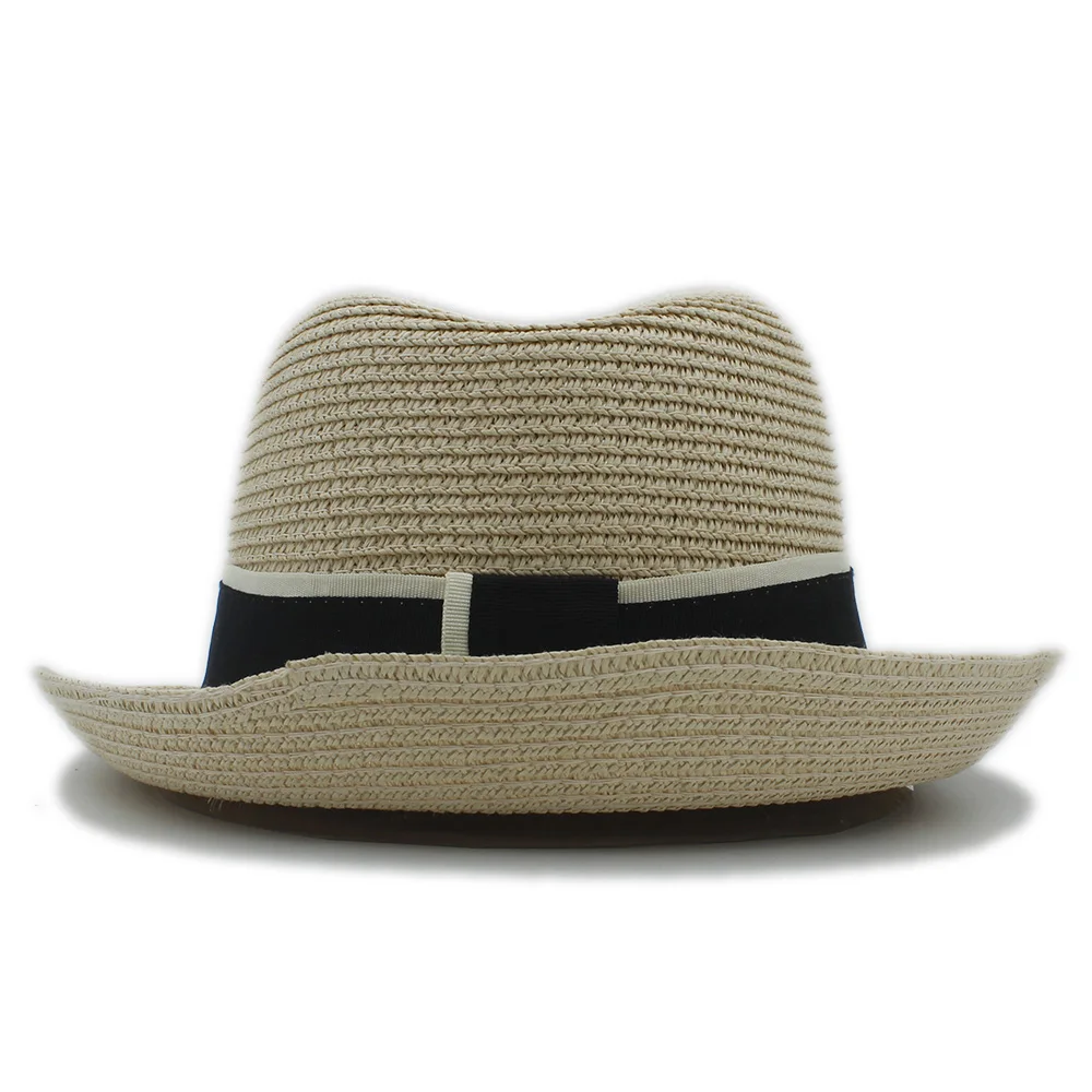 Новая модная женская мужская летняя соломенная шляпа от солнца для элегантной леди Пляж Fedora шляпа от солнца Трилби Панама шляпа Гангстерская шляпа