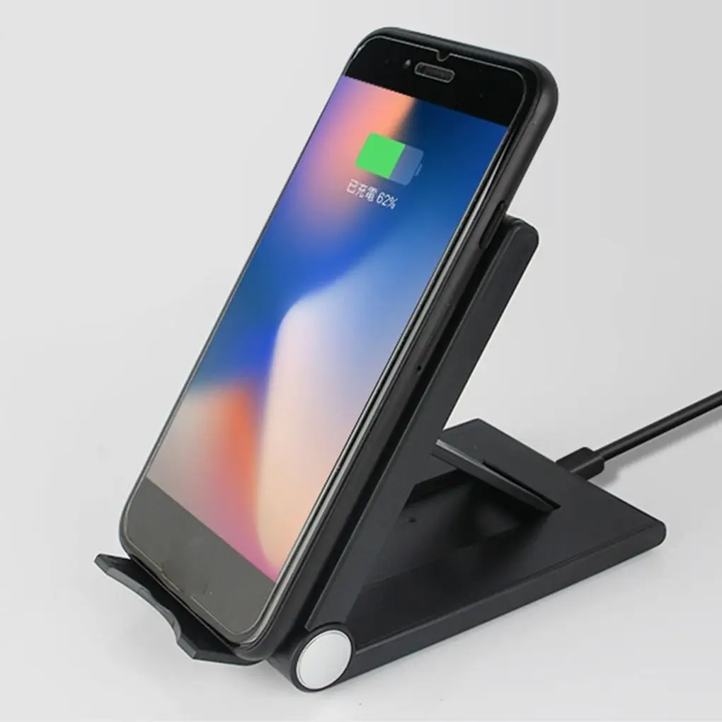 

Multi-angle 10W Fast QI Foldable Stand Wireless Charger Compatible for iPhone X 8 Plus for Samsung