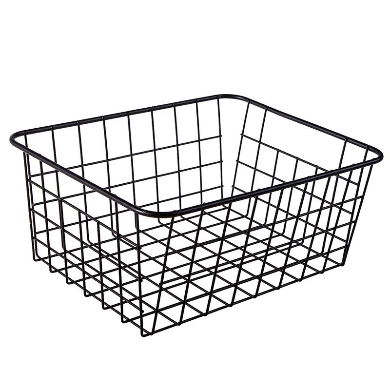 

Household Storage Basket Iron Kitchen Sundries Rack Bathroom Organizer E2S