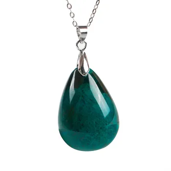 

Genuine Green Chrysocolla Malachite Natural Stone Waterdrop Bead Women Nice Pendant 28*20*13mm