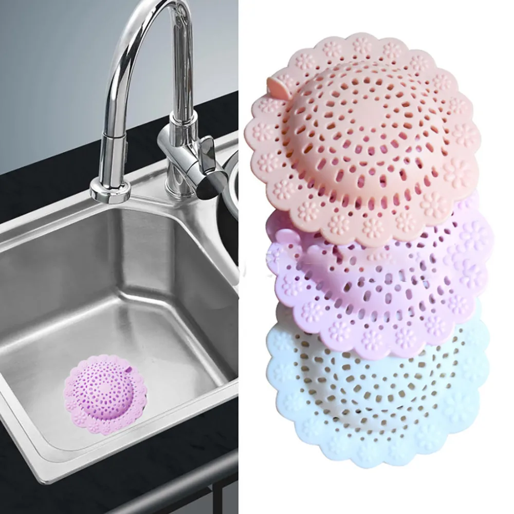 

1 pc Sink Strainer Kitchen Anti-blocking Silicone Filter Strainer Sink Garbage Mesh Filter Sewer Drain Net for Washroom &e