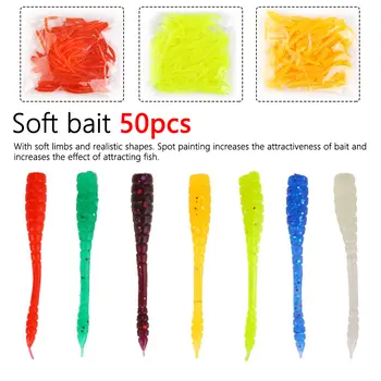 50Pcs Red Worm soft Fishing Lure with salt smell 7 colors Fishy Smell Artificial silicone bait fishing tackle 4.5cm soft bait 50Pcs Red Worm soft Fishing Lure with salt smell 7 colors Fishy Smell Artificial silicone bait fishing tackle 4.5cm soft bait