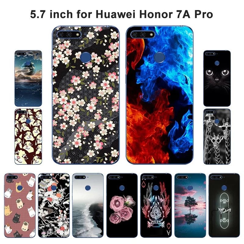 TPU для Huawei Honor 7A Pro прозрачный силиконовый чехол телефона 5 7 дюйма задняя крышка Blaze