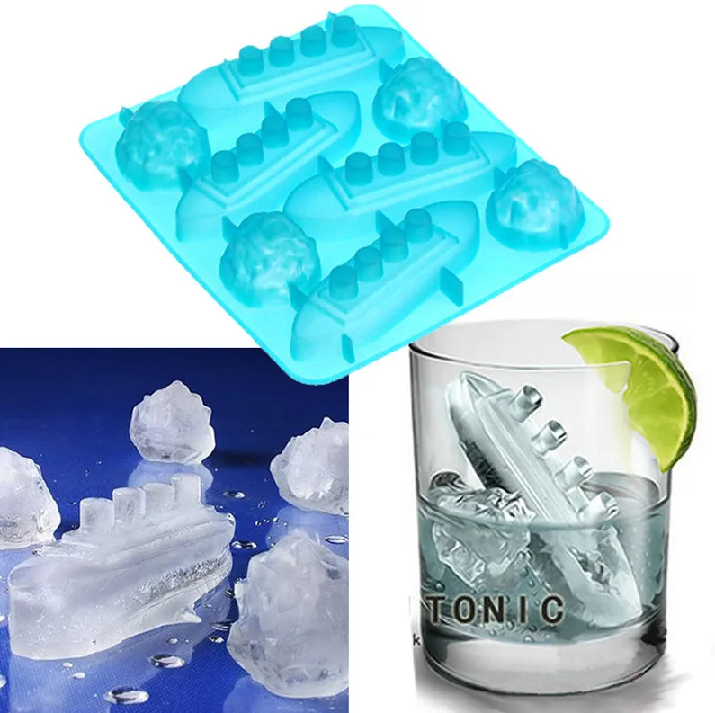 Silicone Ice Cube Tray Mold Ice Mould Fits For Water Bottle Ice Cream  Markers Tools Titanic Shaped For Party Drinks - Ice Cream Tools - AliExpress