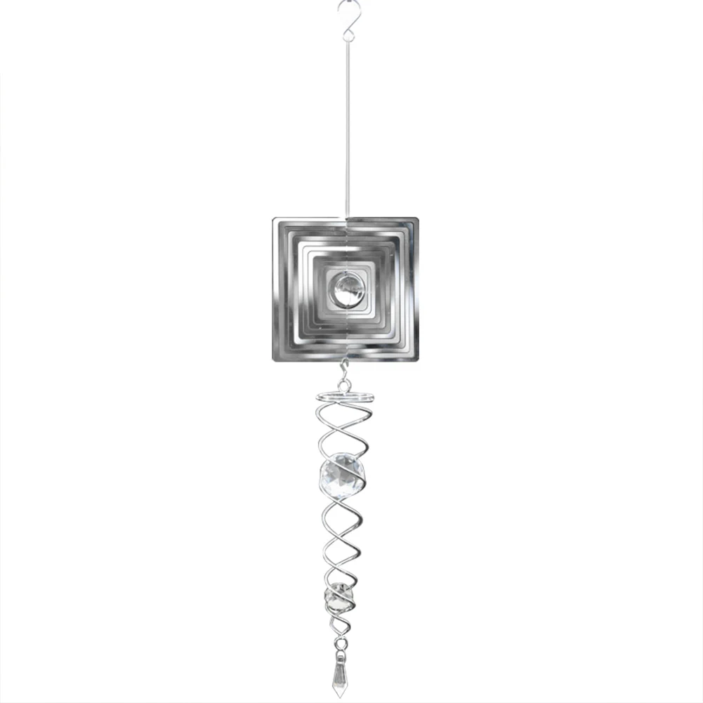 Wind Chime Mirror Reflective Metal Wire Crystal Ball Wind Bell for Home Garden Decoration E2S - Цвет: W014